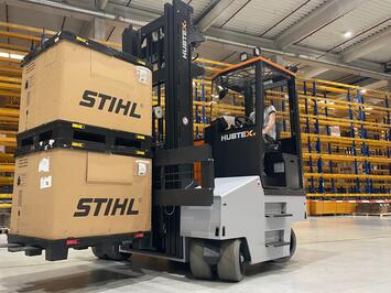 Forklift trucks in use at STIHL