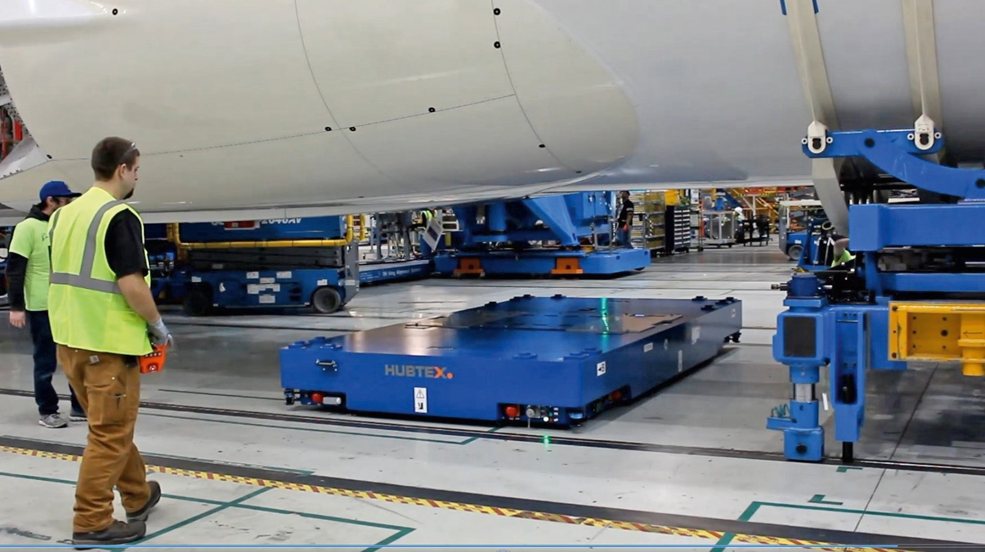 A HUBTEX platform in the aircraft industry.