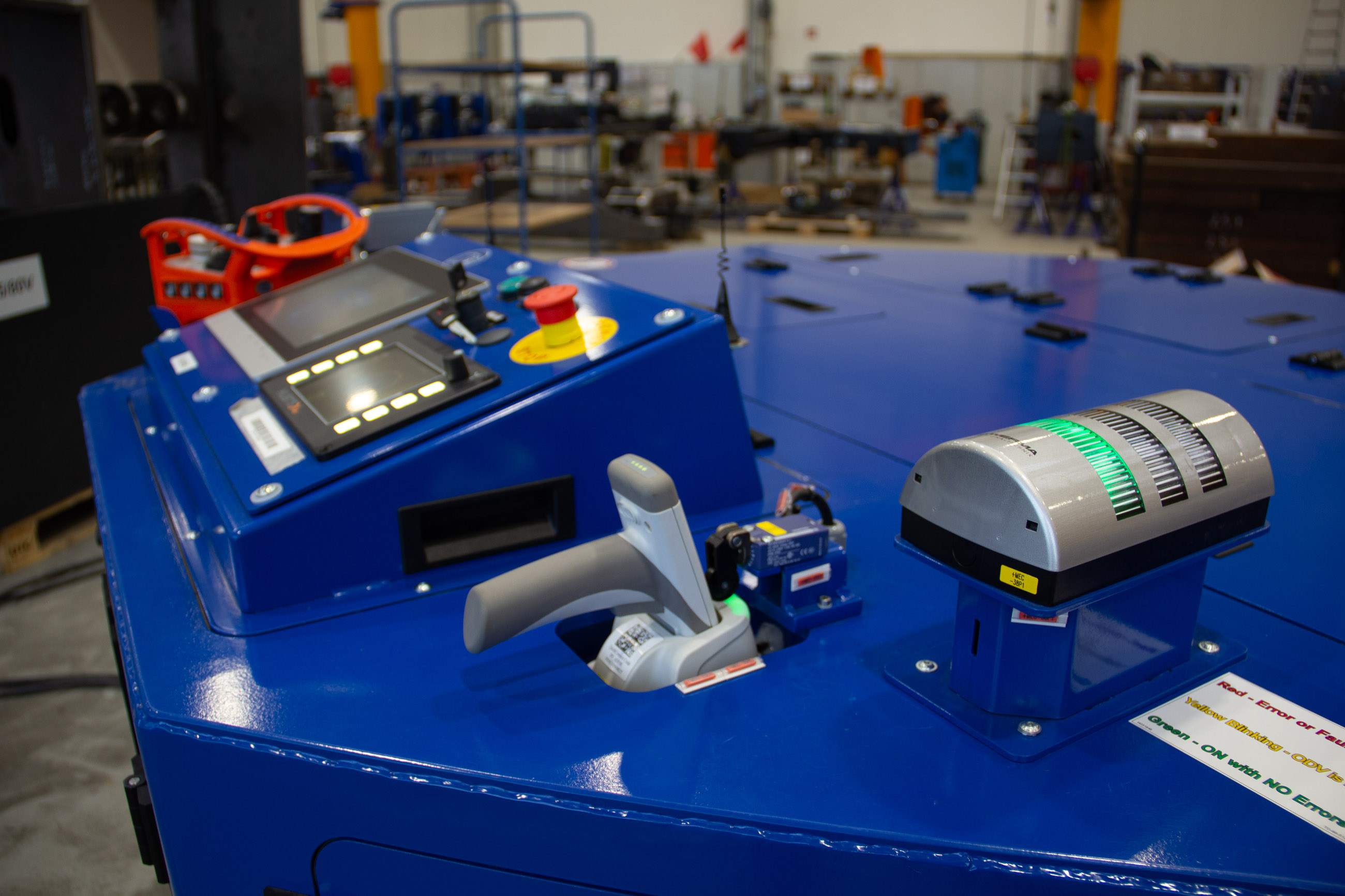 HUBTEX Omni Directional Vehicle with safe ident system in aerospace industry