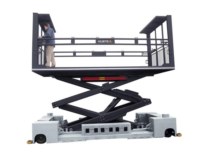 De elektrische dubbelzijdige orderpicker in de versie als schaarlift