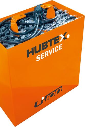 A HUBTEX lithium-ion battery.