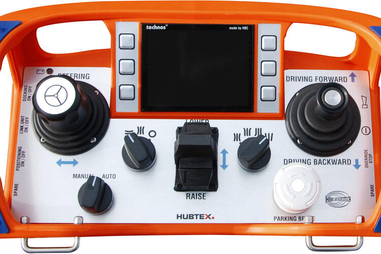 Remote control for controlling a HUBTEX fuselage transporter