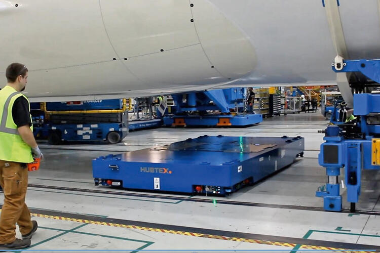 Una piattaforma HUBTEX nell’industria aeronautica.
