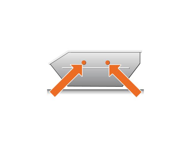 La charge est supportée par un bras pivotant.