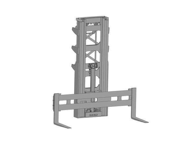 A Triplex mast on the multidirectional sideloader.