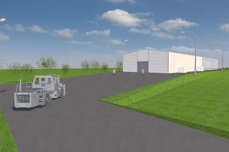 Rendering mit dem Stapelfahrzeug SF