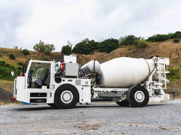 BGE: Side view of the HUBTEX Underground Backfill Transport Vehicle VTF