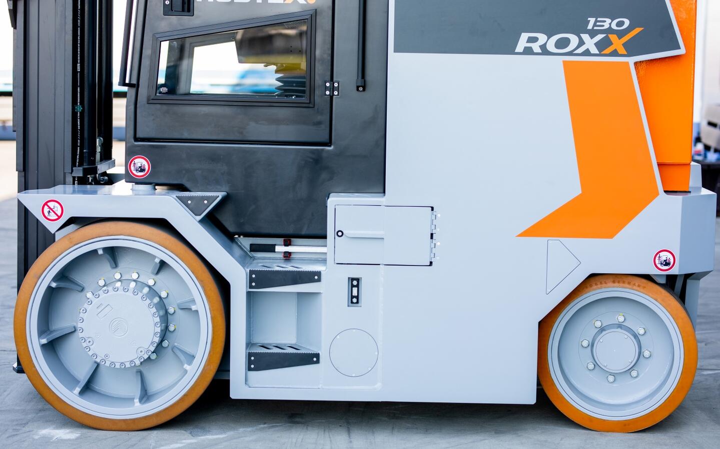 Steps make it easy to enter the cab. 