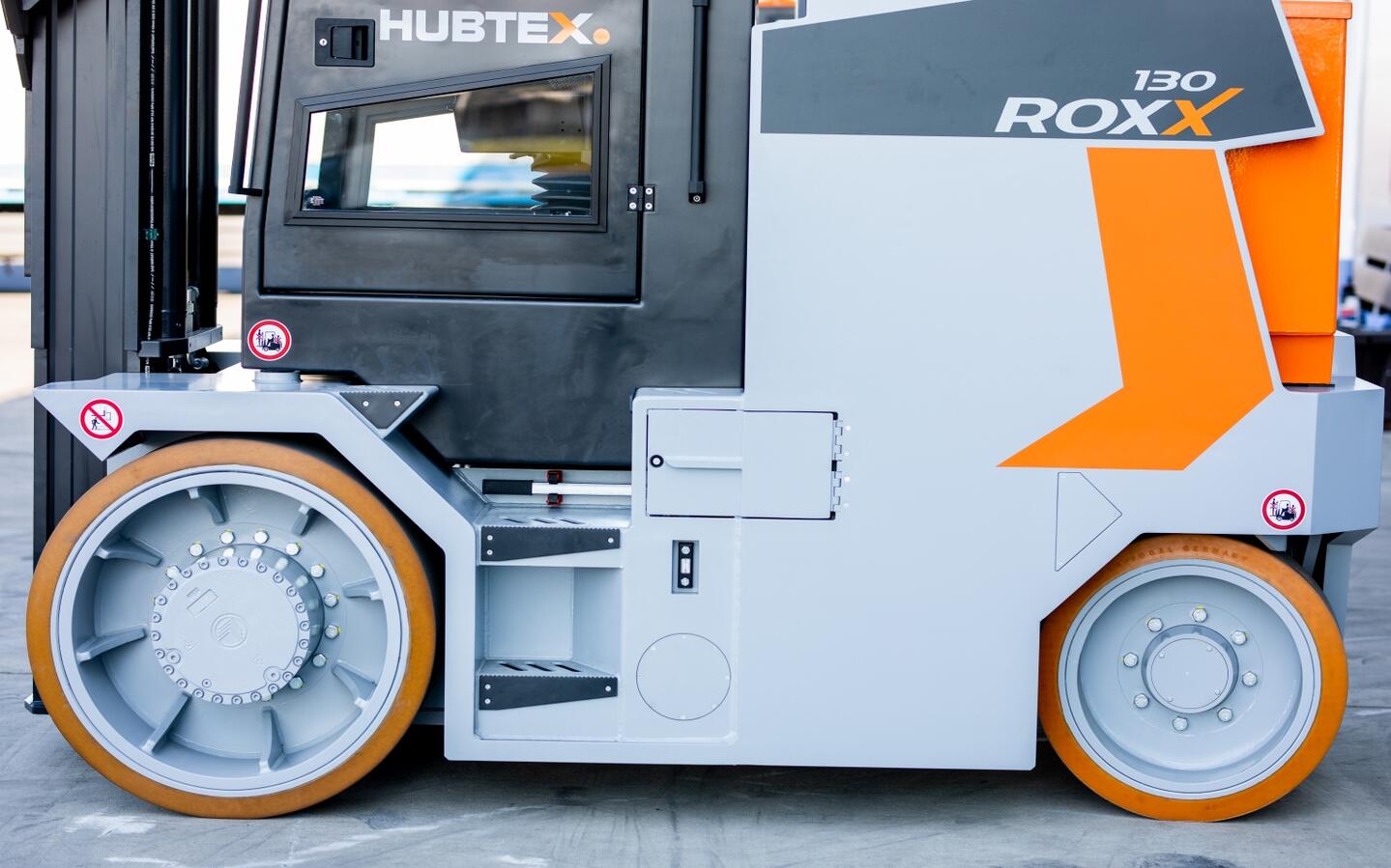 Steps make it easy to enter the cab. 
