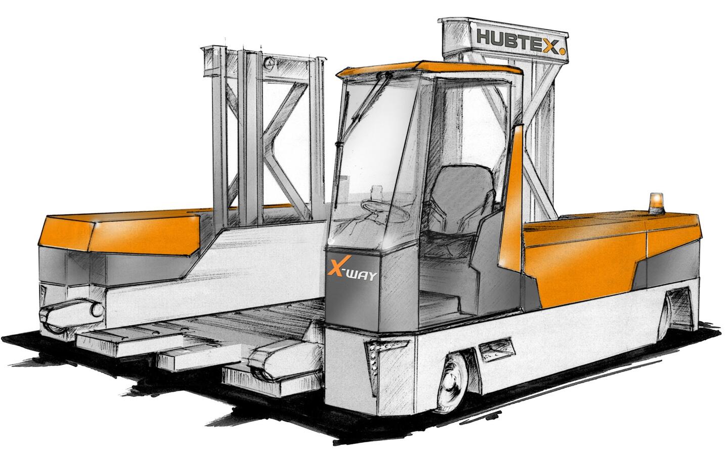 Tekening van de X-Way Mover van HUBTEX | DIMOS