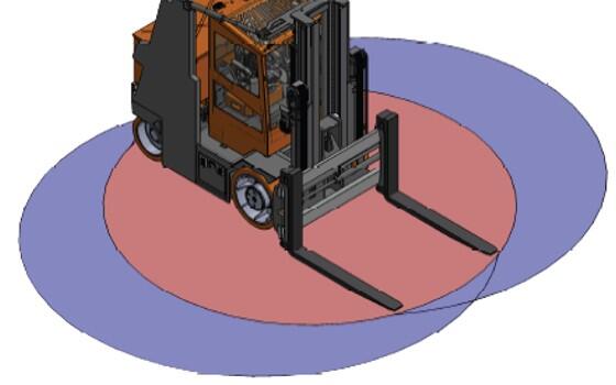 The turning radius with new patented steering of the HUBTEX RoxX