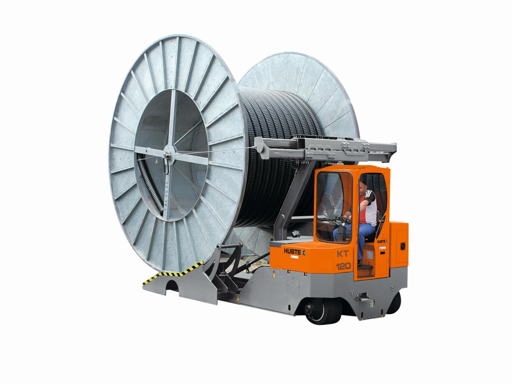 Der Transporter von Trommeln hat eine Trafkraft von 12 Tonnen.