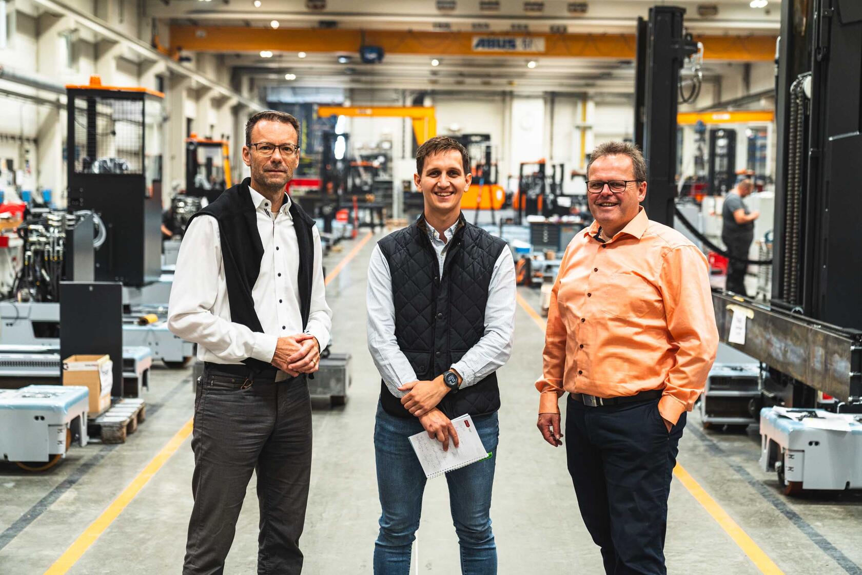 Raphael Kerschbaumer, Michael Schulz und Lars Beuel in der Produktion