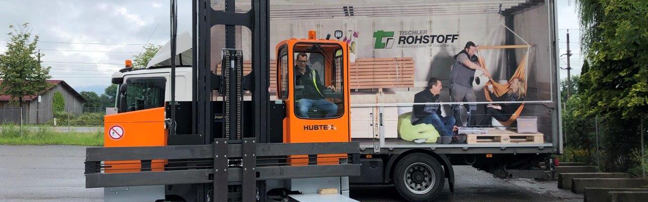 HUBTEX MQ 40 im Einsatz bei Tischler Rohstoff