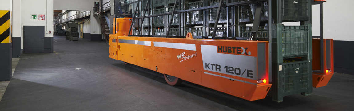 HUBTEX Apfelkistentransporter KTR 120 beladen mit 28 Apfelkisten